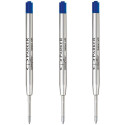 Parker Blue (M) ballpoint pen refill close. 3pcs - 2119152