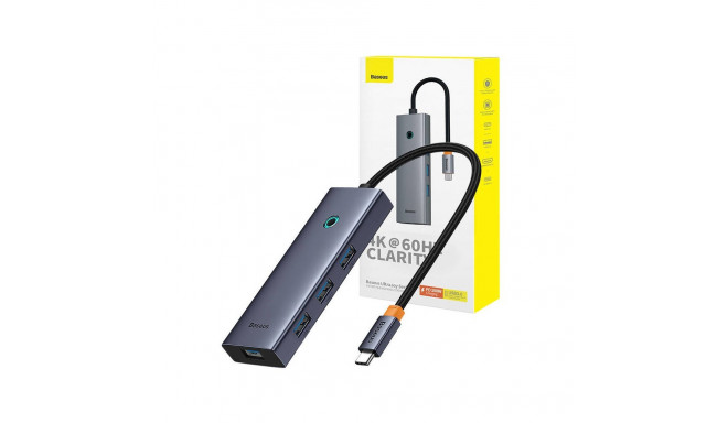 Dokkimisjaam / adapter USB C pistik - 3 tüüpi pistikut (HDMI + 4x USB3.0 + USB-C) UltraJoy BASEUS