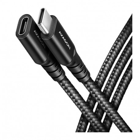 Axagon Extension USB 20Gbps cable length 1.5 m. PD 240W, 5A, 8K HD video. Black braided.