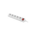 LANBERG PS1-05E-0300-W Lanberg 3M White LANTERGE CURVE 5X 230V PL WITH CIRCUIT BREAKER, FULL COPPER