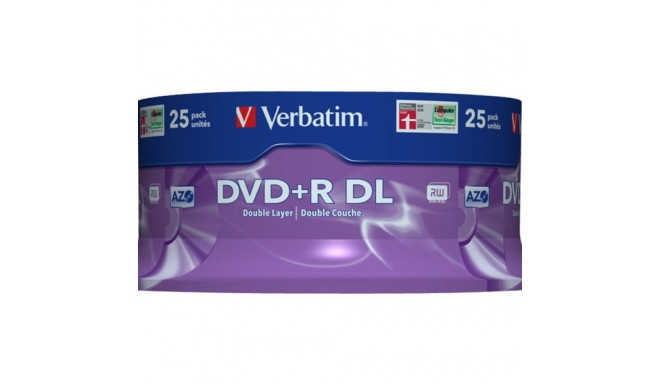 VERBATIM 43757 DVD+R DL Verbatim spindle 25 8,5GB 8x MATT SILVER