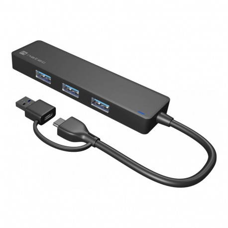 NATEC USB-C 3.0 jaotur Mayfly 4-pordiline + USB-A adapter