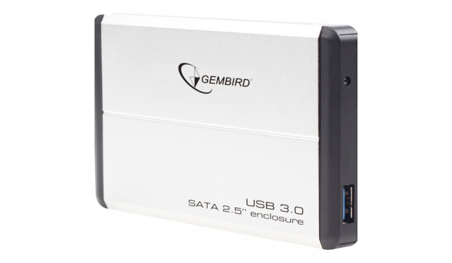 GEMBIRD EE2-U3S-2-S HDD/SSD enclosure Gembird for 2.5 SATA - USB 3.0, Aluminium, Silver