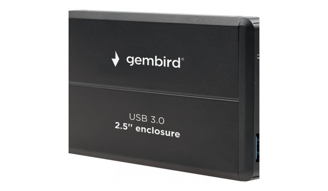 GEMBIRD EE2-U3S-2 HDD/SSD enclosure Gembird for 2.5 SATA - USB 3.0, Aluminium, Black