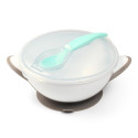 Babyono suction bowl with spoon grey 1063/02