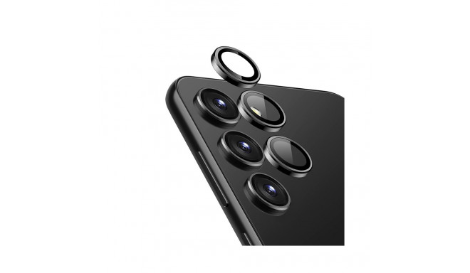 Crong Lens Ring - Szkło hartowane na obiektyw aparatu Samsung Galaxy S24+ (czarny)