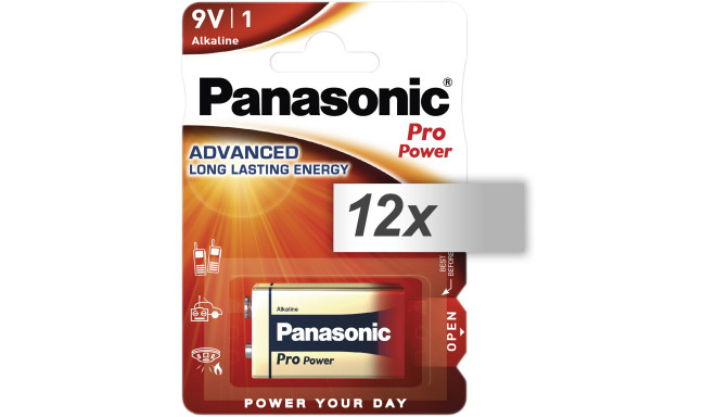 Panasonic battery Pro Power 6 LR 61 9V 12x1pc