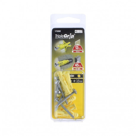 ANCHOR DRYW TRIPLE 3.5X29 PLAST YE 6 PCS