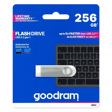 UNO3 256GB USB 3.2 Gen1 hõbedane mälupulk