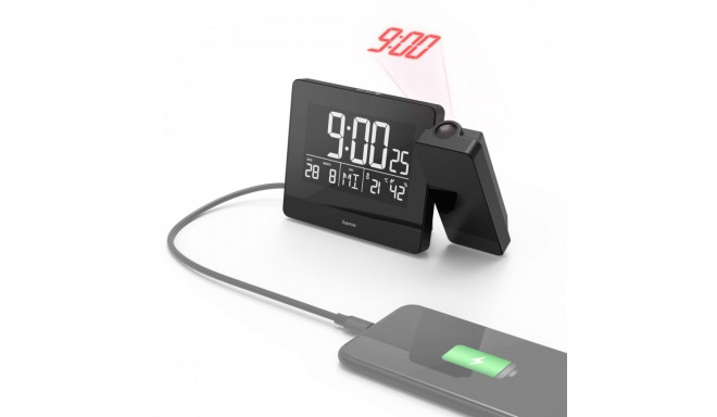 Hama projection alarm clock Plus Charge black