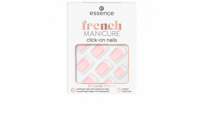 False nails Essence French Self-adhesives Reusable Nº 01 Classic french (12 Units)