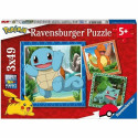 Набор из 3 пазлов Pokémon Ravensburger 05586 Bulbasaur, Charmander & Squirtle 147 Предметы