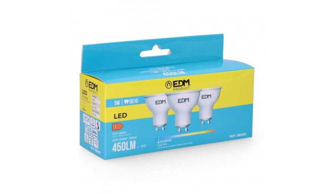 3 LED lambipirni komplekt EDM 98209 F 5 W 45 W 38 W GU10 450 lm Ø 5 x 5,5 cm (6400 K)