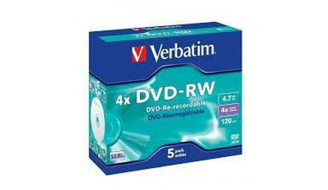 DVD-RW Verbatim 5 gb. Melns 4,7 GB 4x (5 gb.)