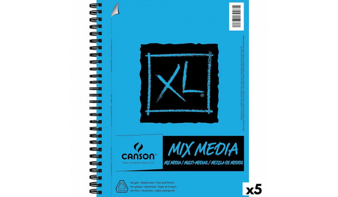 Drawing Pad Canson XL Mix Media White A4 Paper 5 Units 30 Sheets 300 g/m²