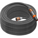 Gardena Textile Hose Liano Life 1/2, 25 meter set (dark grey/orange, model 2023, incl. cleaning nozz