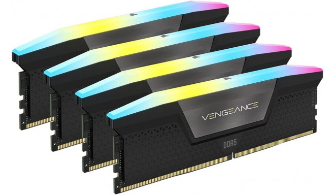 Corsair 192 GB DDR5-5200 Kit, memory (black, CMH192GX5M4B5200C38, Vengeance RGB, XMP)