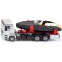 SIKU SUPER MAN truck with motor boat, model vehicle