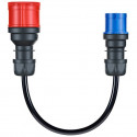 go-e adapter for Gemini flex 11 kW, CEE red three-phase current 16A > CEE blue 16A (black, 30cm)