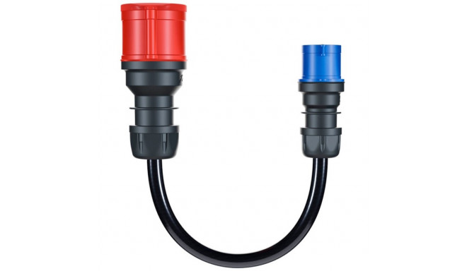 go-e adapter for Gemini flex 22 kW, CEE red three-phase current 32A > CEE blue 16A (black, 30cm)