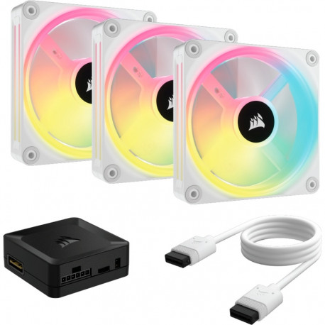 iCUE LINK QX120 RGB 120-mm-PWM-Lüfter (weiß, Starter-Kit, 120 mm)