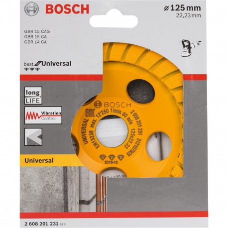 Bosch diamond cup wheel Best for Universal Turbo, 125mm, grinding wheel (bore 22.23mm, for concrete