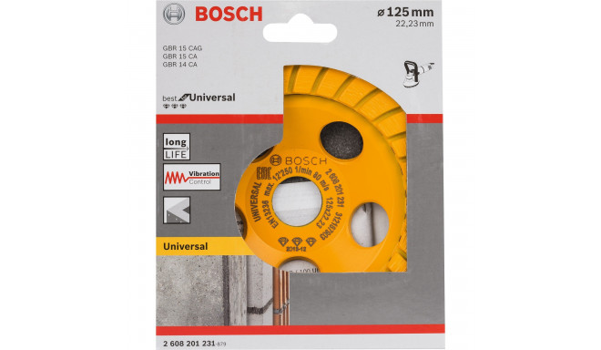 Bosch diamond cup wheel Best for Universal Turbo, 125mm, grinding wheel (bore 22.23mm, for concrete 