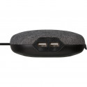 Brennenstuhl estilo charging station with textile surface, socket strip (anthracite/black, 3 meters,