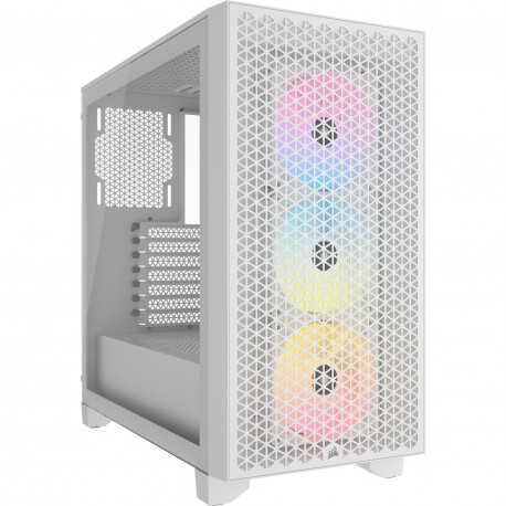 korpus 3000D RGB õhuvooluga karastatud klaasiga, valge