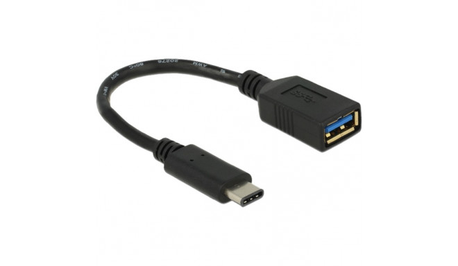 DeLOCK USB 3.2 Gen 1 adapter, USB-C male > USB-A female (black, 15cm)