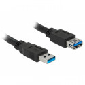 DeLOCK USB 3.2 Gen 1 extension cable, USB-A male > USB-A female (black, 5 meters, SuperSpeed)