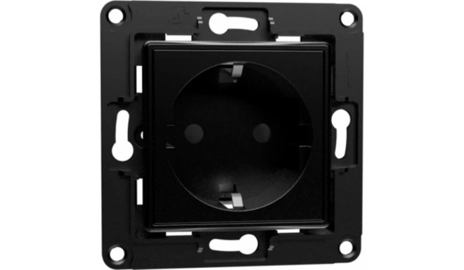Shelly wall socket EU (black, flush-mounted)