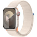 Apple Watch Series 9, Smartwatch (silver/beige, aluminum, 41 mm, Sport Loop, Cellular)