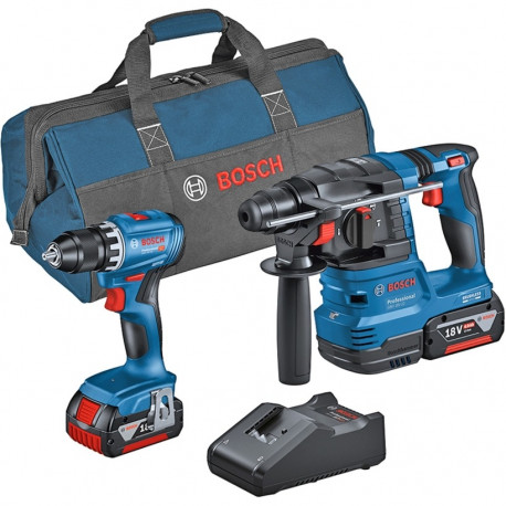 Komplekt akukruvikeeraja GSR 18V-45 + akupuurvasar GBH 18V-22 2x Li-Ionen Akku 4,0Ah tööriistakott, 