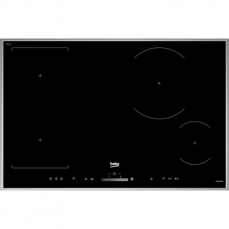 BEKO HII 84500 FHTX, self-sufficient hob (black/silver, 80 cm)
