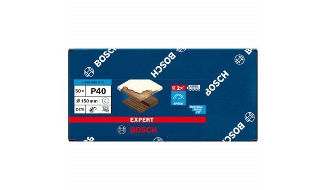 Bosch Expert C470 sanding sheet, 150mm, K40 (50 pieces, for eccentric sanders)