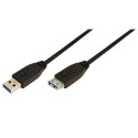 LogiLink 2m USB A - USB A 3.0 F/M USB cable USB 3.2 Gen 1 (3.1 Gen 1) Black