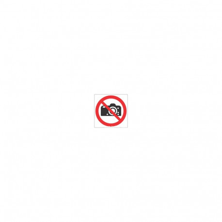 Ohutus - silt Pildistamine keelatud - 20x20cm kaitsekilega kleebis siseruumi