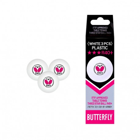 Butterfly R40+ table tennis balls *** 3 pcs S924903 (biały)
