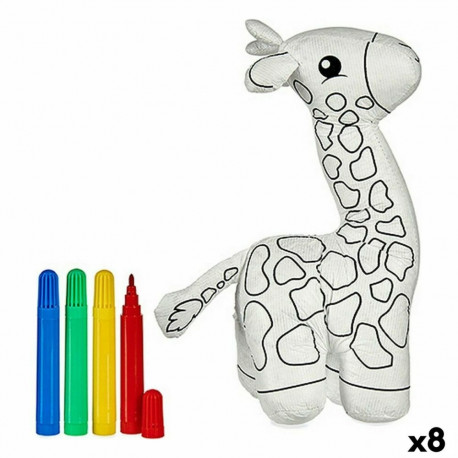 Colouring Plush Pincello ST448 White Black 9 x 23 x 15 cm Giraffe (8 Units)