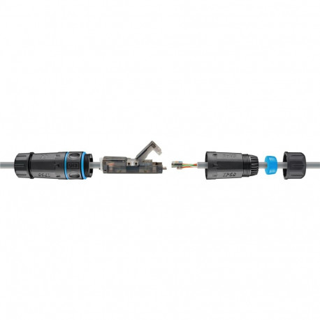 PremiumCord Outdoor (IP68) LAN Cable Connector, CAT 6A UTP, toolless