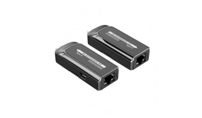 PremiumCord USB-C to USB-C extender via Cat5e/6/6a rezolution 4K@60Hz up to 60m