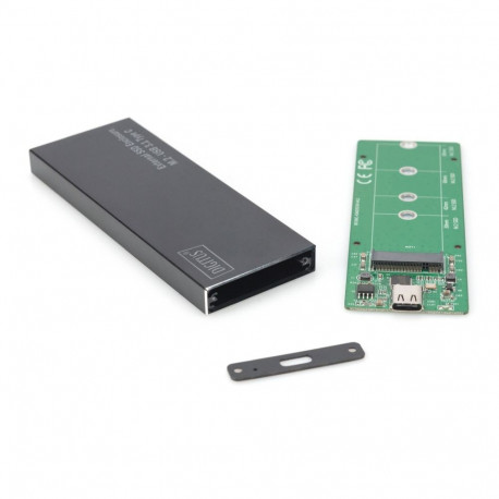 DIGITUS External SSD Enclosure USB-C 3.1 to M.2 (NGFF) alu housing, black