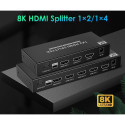 PremiumCord HDMI 2.1 splitter 1-4 Ports,  8K@60Hz, 4K@120Hz, 1080p, HDR+