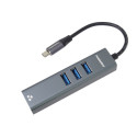 PremiumCord Adapter USB-C to Gigabit 10/100/1000Mbps + 3x USB3.2 connector