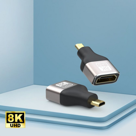 PremiumCord 8K Adapter HDMI Type A female - micro HDMI Type D male, metal, gold-plated