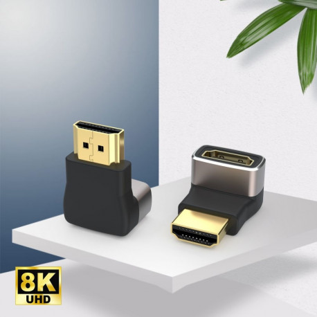 PremiumCord 8K Angled Adapter HDMI A - HDMI A, F/M, 90°, metal case, gold-plated