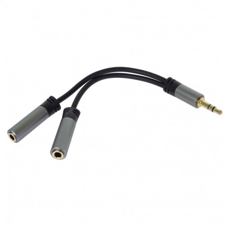 PremiumCord HQ Cable splitter 3,5mm Jack Male - 2x Jack Female 15cm