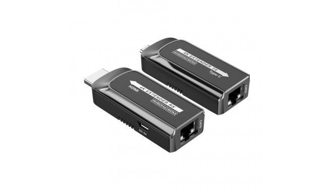 PremiumCord USB-C to HDMI extender via Cat5e/6/6a 4K@60Hz up to 60m