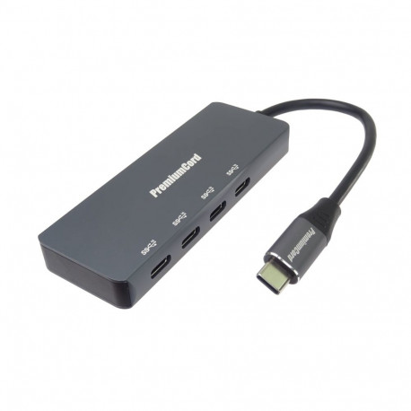 PremiumCord 10G SuperSpeed Hub USB-C to 4x USB 3.2 C, aluminum